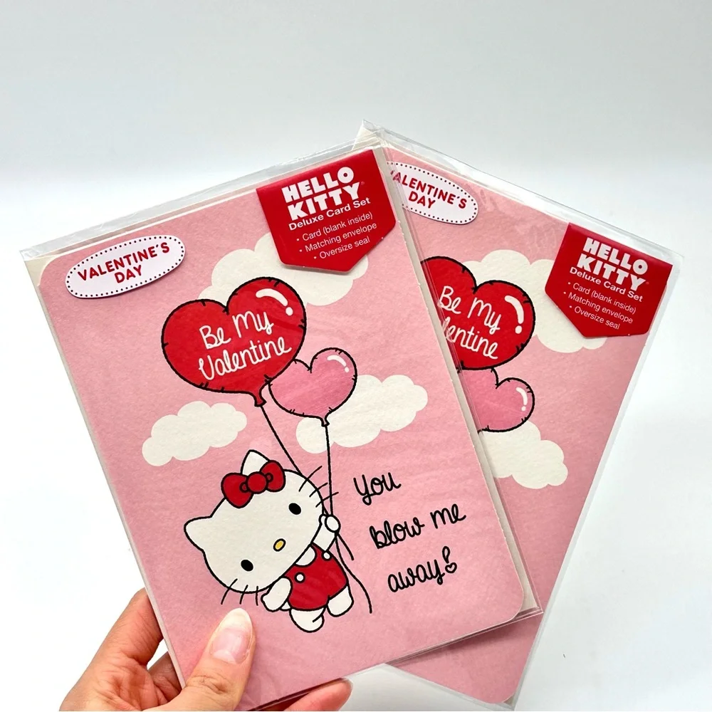 Sanrio Hello Kitty “Be My Valentine” Deluxe Cards Set of 2 - Red